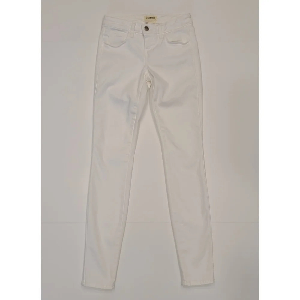 L'Agence Chantal Low Rise Skinny Jean Blanc White 24 - Picture 2 of 10